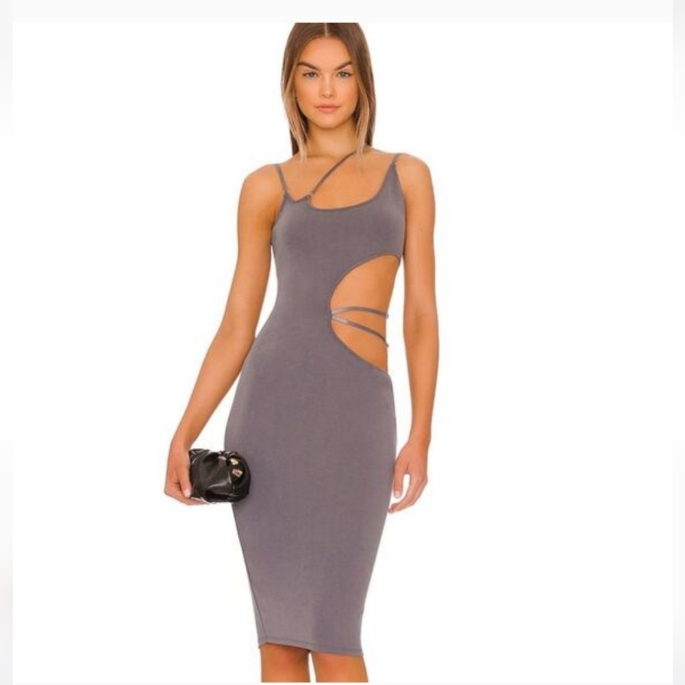 H:ours Cece Midi Dress in Gray NWT Size Small